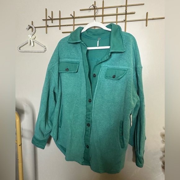 FREE PEOPLE Ruby Fleece Jacket Watermelon Rind - Picture 4 of 12